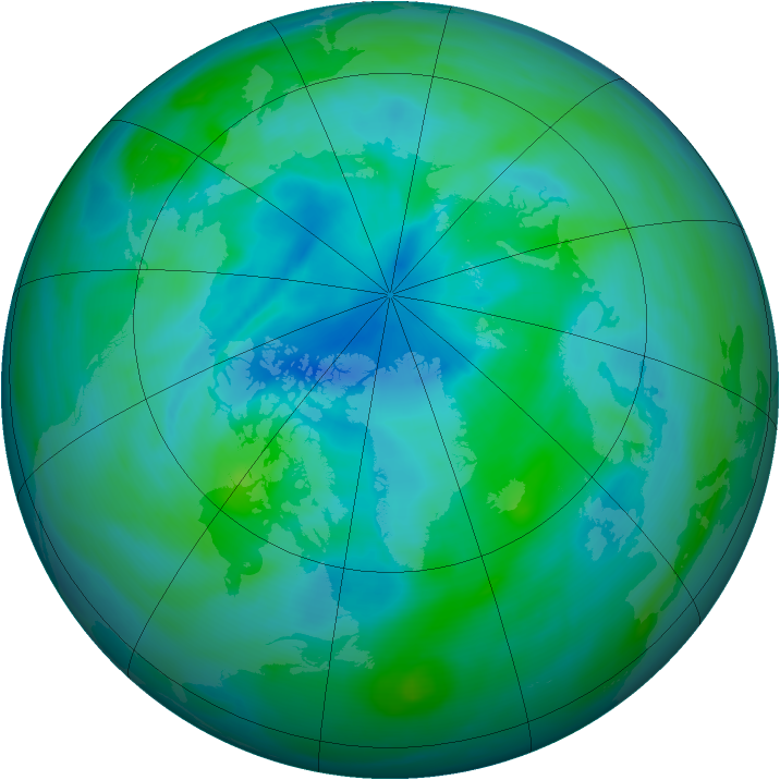 Arctic ozone map for 14 September 2005